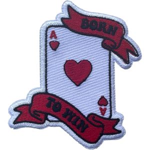 Born To Win Ace Of Hearts <b>Patch</b> 3 Iron <b>On</b> <b>Sew</b> <b>On</b> For Backpacks Jeans Hats Clothes Embroidery <b>Patch</b> - Product Image 1