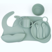 Ensemble de bols d'alimentation pour bébé en silicone sans BPA, personnalisable, style dessin animé, avec cuillère et fourchette, idéal pour l'apprentissage de la mangeoire autonome (OEM bienvenu)