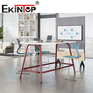 โต๊ะบาร์สูง Ekintop ขนาด 1600x750x1000 มม. สไตล์โมเดิร์นมินิมอล ทำจากโลหะและพลาสติก สำหรับใช้งานกลางแจ้ง ร้านอาหาร คาเฟ่ - Product Image 2