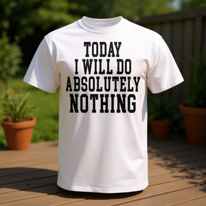 Hoy no haré nada, camiseta blanca con cuello redondo, talla unisex para adultos - Product Image 3