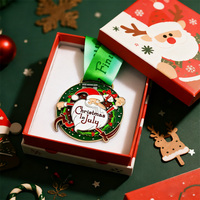 Usine personnalisé Noël métal 3D détaillé médailles flocon de neige Santa vacances Marathon Runs Awards hiver campagne Distribution cadeau