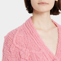 Cardigan Femme Tricoté à la Machine Modèle Designer Personnalisé 2023 Hiver Décontracté 100% Cachemire Col en V Manches Longues Coupe Ample
