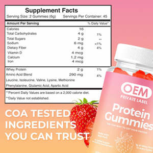 חלבון ללא סוכר gummies-תוסף בריאות חלבון גבוה עבור גברים ונשים | צמח על בסיס סיבי | סיבי gummies למבוגרים - Product Image 5