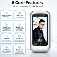 Uniubi Uface5 Lite, Pantalla Táctil IPS de 5 Pulgadas, Reconocimiento Facial, Control de Acceso y Asistencia, 30000 Usuarios, TCP IP WiFi