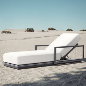 سرير نهاري فاخر مع وسائد سميكة كراسي استلقاء شمسية معدنية أنيقة لأثاث المسبح الجانبي - Product Image 6