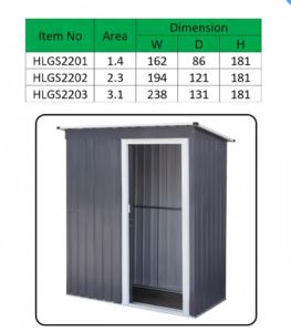 Abri de jardin de stockage d'outils de mobilier d'extérieur en métal robuste avec <span class=keywords><strong>porte</strong></span> coulissante simple - Product Image 2