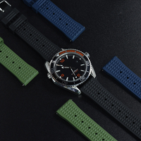 Bracelet de montre intelligent MZDTIMK FKM Waffle pour plongeur, 22 mm 20 mm, respirant, à libération rapide, étanche, en caoutchouc fluoré