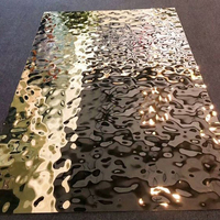 Prêt à expédier : Panneau mural en acier inoxydable 201 430 304, surface BA, effet vague d'eau martelé, avec services de découpe et de pliage