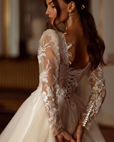 Robes de mariée modestes à manches longues et scintillantes de luxe robes de mariée princesse Bling robe de mariée longue traîne robe de mariée