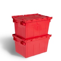 Conteneur en plastique PP TSS-TBX, épaisseur 2,5 mm, avec couvercle intégré, parois solides, écologique, empilable, emboîtable, capacité de charge 50 L, 40 kg, boîtes