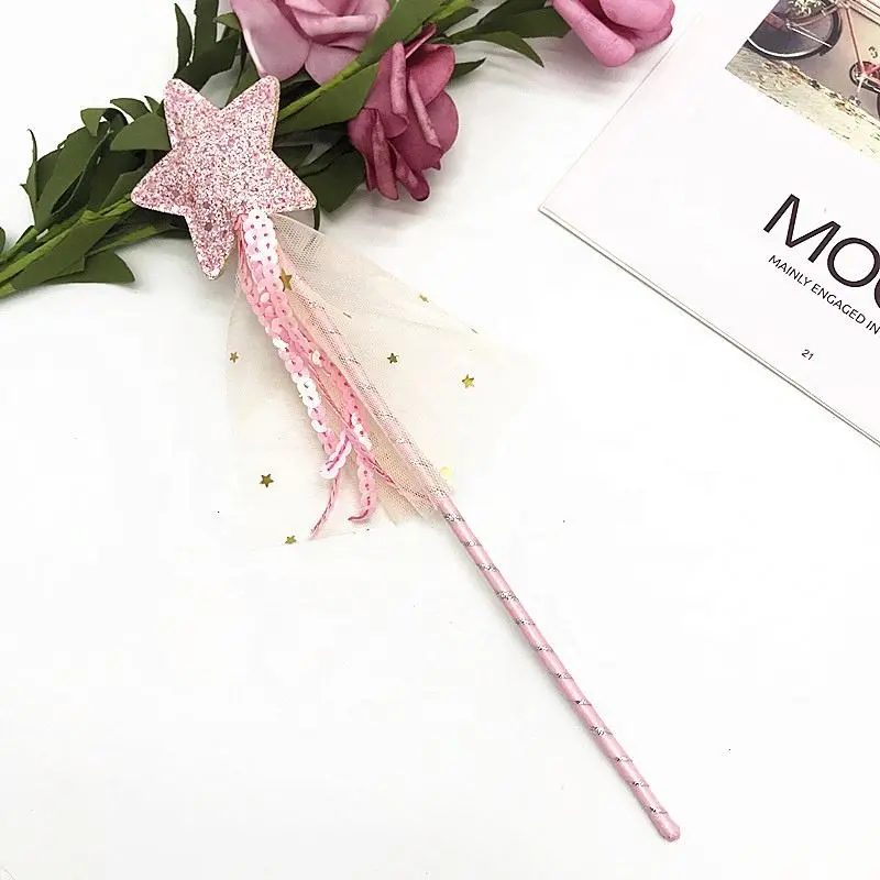 Hot Cute Dreamlike Five Pointed Star Fairy Wand Kids Magic Stick Girl Birthday Gift Party Halloween Princess Cosplay Props