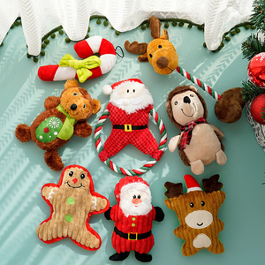 Jouets en peluche de Noël de luxe en gros pour chiens, écologiques, à thème dessin animé, jouets à mâcher couineurs pour chats/chiens avec son BB pour les fêtes - Product Image 1