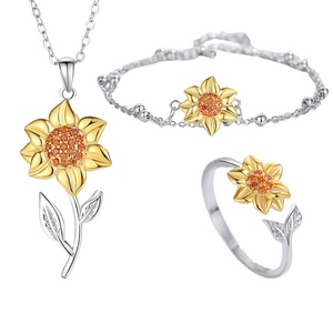 Ensemble de bijoux en argent sterling S925 SPJ, best-seller, collier, bracelet, bague, zircon, bijoux fins, cadeau pour femme - Product Image 1