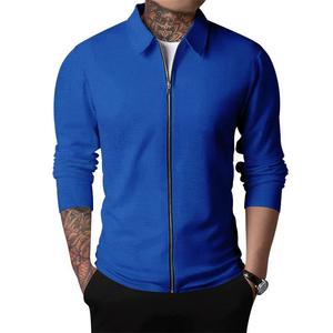 Automne mode hommes décontracté fermeture éclair vêtements d'extérieur vestes soldes <span class=keywords><strong>manteau</strong></span> de couleur unie - Product Image 3