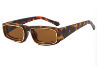 Lunettes de soleil carrées à monture étroite Bettega, nouveau style transfrontalier d'Europe et d'Amérique, design unique à double anneau, tendance