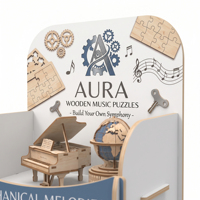 Présentoir en bois 3D personnalisé pour puzzles - Présentoir sur pied à 5 niveaux en contreplaqué pour modèles, idéal pour les magasins de jouets et de cadeaux