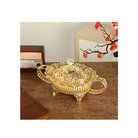 Europese stijl holle metalen fruit schaal met deksel, luxe design voor thuis & hotel gebruik, bruiloft decoratie ornament