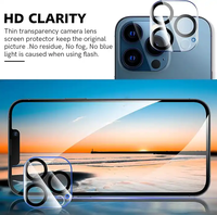 Ensemble d'accessoires de protection antichoc 3 pièces, coque de téléphone, protection d'écran en verre trempé pour iPhone 16 15 Pro, protection d'objectif d'appareil photo