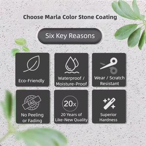 Peinture Murale Effet <span class=keywords><strong>Pierre</strong></span> Mala Colorée Oakhouse Manufacture – Enduit Anti-Rayures Intérieur/Extérieur – Revêtement Mural en Porcelaine Cristalline Texturée Effet Marbre Artistique - Product Image 6