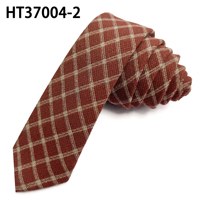 Cravate en coton à carreaux marron café pour usage quotidien, cravates sur mesure pour hommes