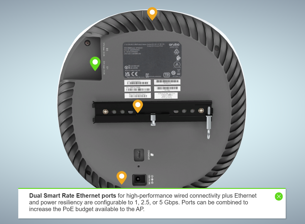 HPE Aruba 655 Wi-Fi 6 AP - High Density Indoor Networking