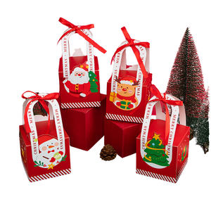 Boîte cadeau créative en carton recyclable pour la veille de Noël, boîte cadeau personnalisable, petite boîte cadeau et emballage de bonbons de Noël - Product Image 1