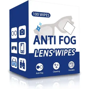 BR Free Sample Custom Print Individually Packaged Camera Glasses Anti-Fog Glass Lens Cleaning Wet Wipes