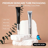 Tube de crème de massage électrique pour les yeux cosmétique personnalisé de 20ml 20g emballage avec tête applicatrice métallique en alliage de zinc de massage vibrant