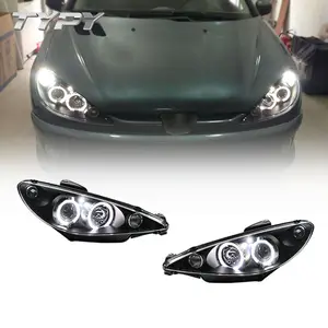 Araba far başkanı işık modifiye LED kafa lambası LED gündüz farları Peugeot 206 2004-2008 için