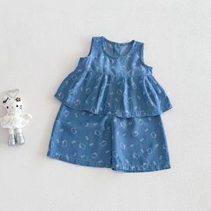 Set Estivo per <span class=keywords><strong>Bambina</strong></span> con Maglietta Stampata con Gatti e Bambole e Pantaloni a Gamba Dritta - Product Image 6