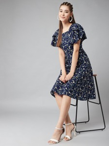 UNITY LUXURE ชุดเดรสทรงเข้ารูปและบานออกยาวระดับเข่าสำหรับผู้หญิง ผ้าเครปเนื้อนุ่มและน้ำหนักเบา - Product Image 4