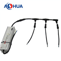 AOHUA Personnalisé Éclairage LED T Splitter 2-6 Noyaux Faisceau de Câbles Moulé T Connecteur IP65 Led Connecteur Pour Extérieur Intérieur