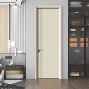 Puerta Interior Minimalista de Tablero MDF con Acabado de Superficie, Aislamiento Acústico, Apertura Manual, Diseño de Puerta de Vidrio - Product Image 3