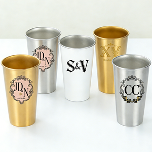 Golden 600ml 20oz Big Customized Color logo Reusable Gym Sport Metal Bottles Sublimation Stainless Steel Drinking Party Pint Cup - Product Image 1
