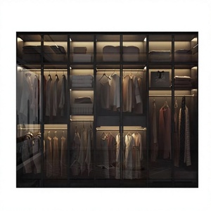 <span class=keywords><strong>Armoire</strong></span> de chambre à coucher moderne de luxe sur mesure, design en forme de L ou en U, grande capacité de rangement, <span class=keywords><strong>armoire</strong></span> en verre - Product Image 3