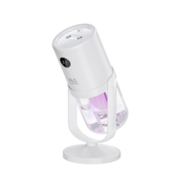 Humidificateur ultrasonique rotatif à 360 degrés avec veilleuse, alimenté par USB, silencieux, portable pour voiture, bureau et maison