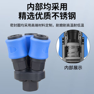 Conector de aire de plástico y acero Indeter Quick Connect tipo C de 6 mm 1/4 pulgadas para compresores y bombas - Product Image 4