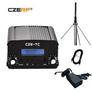 Émetteur de diffusion FM sans fil Station de radio CZE-7C professionnel 7 Watts stéréo PLL CZE-7C émetteur FM Kit en aluminium