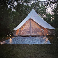Lona al aire libre impermeable algodón lona campana tienda familia caliente Tente De Camping Yurt tienda con estufa