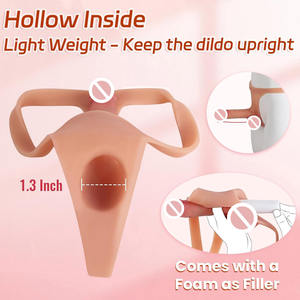 قضيب ذكري مزدوج الرأس، مصنوع من مادة السيليكون الناعمة، مصمم لتحفيز نقطة جي، ويمكن ارتداؤه كهزاز. - Product Image 5