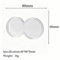 Capsule de protection transparente en plastique pour pièces de monnaie, double connexion, 2 pièces par paquet, 40 mm, étui de rangement pour pièces de monnaie