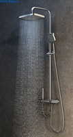 2023 nouveau design salle de bain gunmetal couleur multifonction piano clé température constante pommeau de douche robinet chaud froid douche ensemble