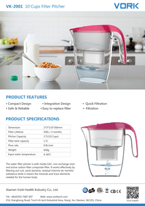 2.5L Alkaline Water <strong>Filter</strong> <strong>Pitcher</strong> / Compact Integration Design Quick Filtration Safe &amp; Reliable Easy to Replace <strong>Filter</strong> - Product Image 6