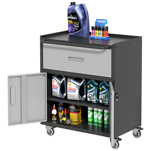 Carrito de Herramientas Móvil de Acero con Cajón y Puertas Dobles, Gabinete de Almacenamiento con Cerradura para Taller o Garaje - Product Image 5