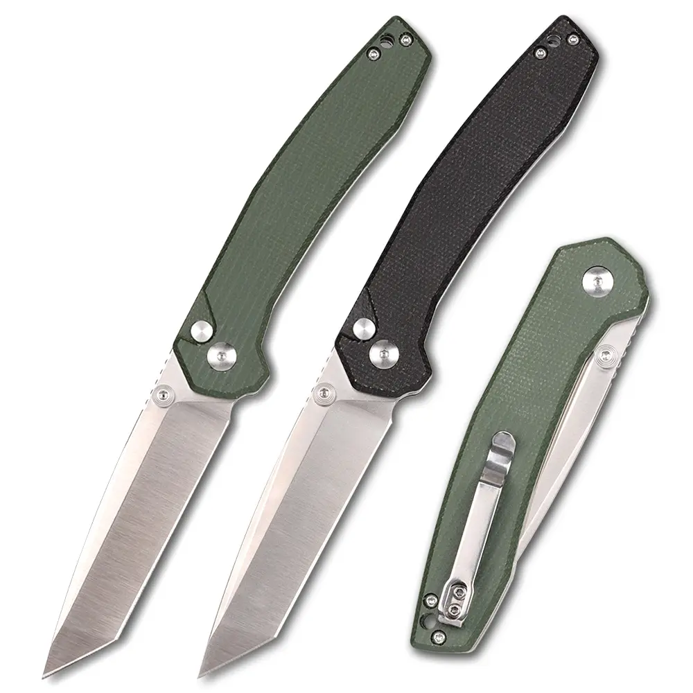New Fashion Design Micarta Folding Pocket Knife High Hardness D2 Blade EDC Camping Outdoor Survival Tactical Knives