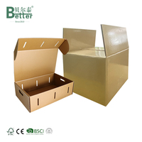 Boîte en carton personnalisée en gros, portable, avec pelliculage brillant, étanche, gaufrée, en matériau kraft, pour le transport de légumes et de fruits