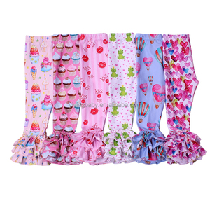 מפעל הסיטונאי מודפס מכנסי שטיחים בסתיו חורף ילדה פעוטות בוטיק חלב רך משי מותניים - Product Image 1