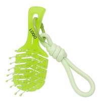 Nouveautés : Brosse démêlante compacte pour cheveux, format mini porte-clés, avec poils en nylon, design palette, qualité salon, idéale pour les voyages