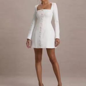 เดรสแฟชั่นวินเทจปี 2025 สไตล์ลำลองหรูหรา เซ็กซี่ ทรงเข้ารูป ผ้าฝ้ายเนื้อดี สำหรับสุภาพสตรี - Product Image 3