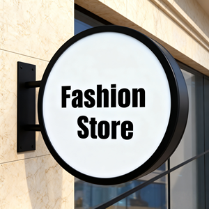 שלט תאורת לד דו צדדי עגול בהתאמה אישית, שלט חיצוני עגול מואר, שלט חזית לחנות עסקית - Product Image 1